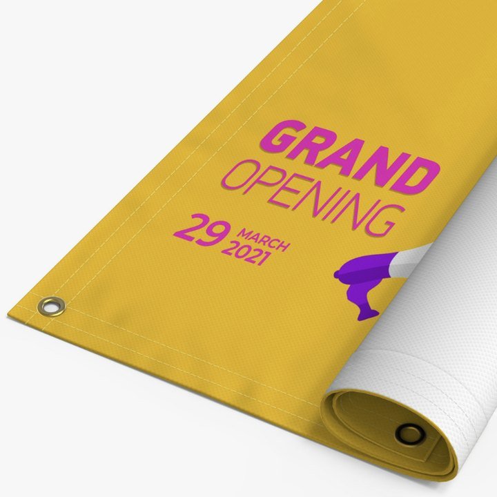 Custom printed 13 oz vinyl banner with grommets