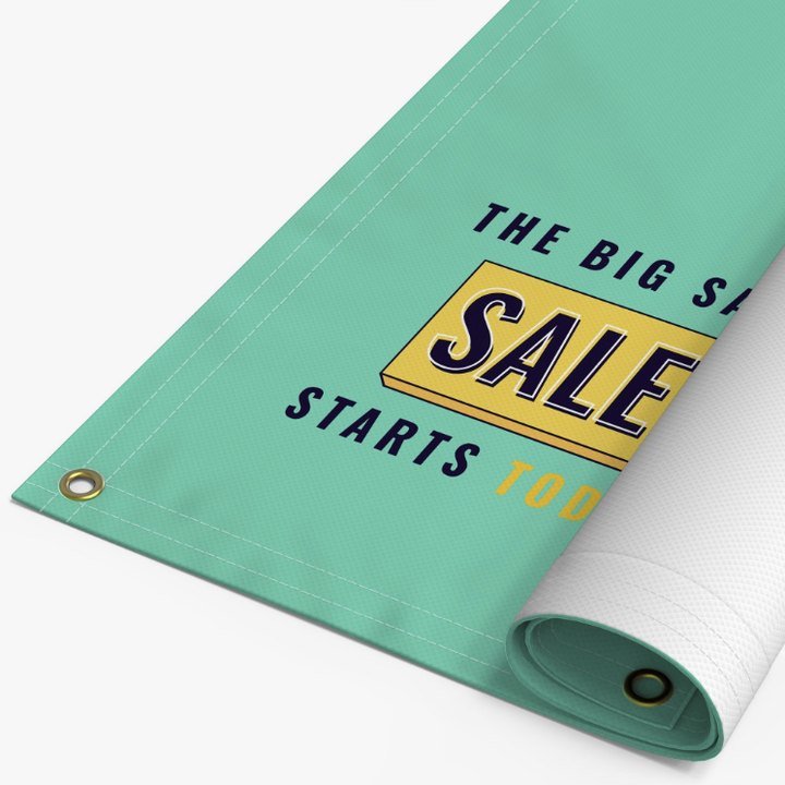Teal 18 oz blockout vinyl banner