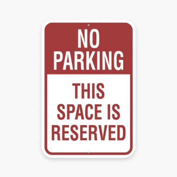Aluminum no parking sign