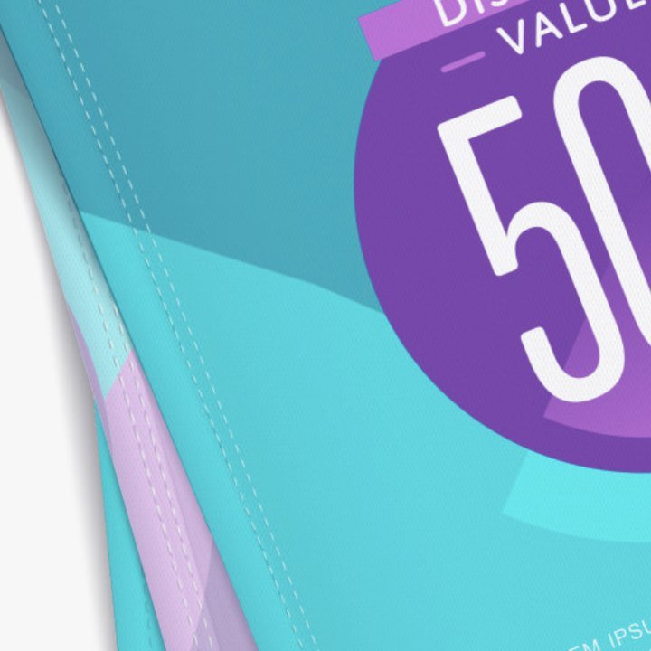 Close-up of blockout fabric banner