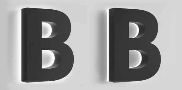 Halo reverse-lit channel letters glowing against a wall