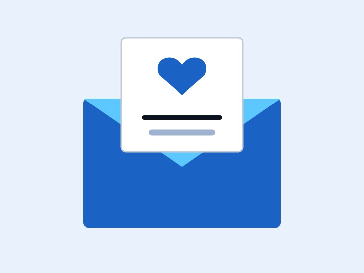 Illustration of an invitation and envelope