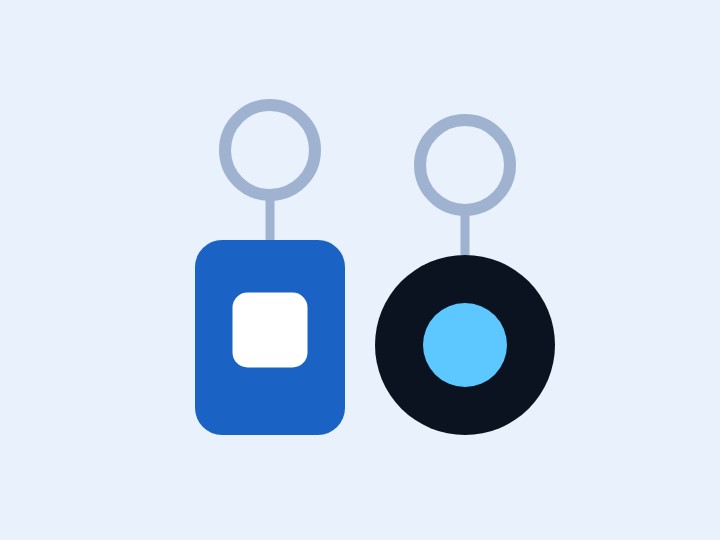Illustration of two keychains