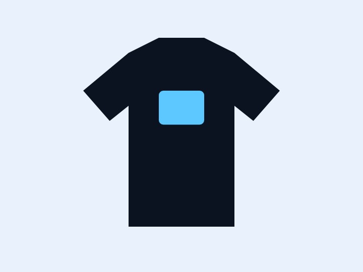 Illustration of a t-shirt with a logo