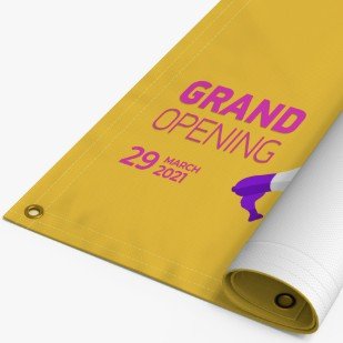 Printed vinyl banner with grommets