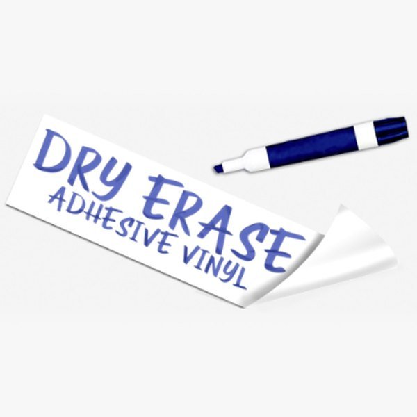 Dry erase adhesive vinyl with a marker
