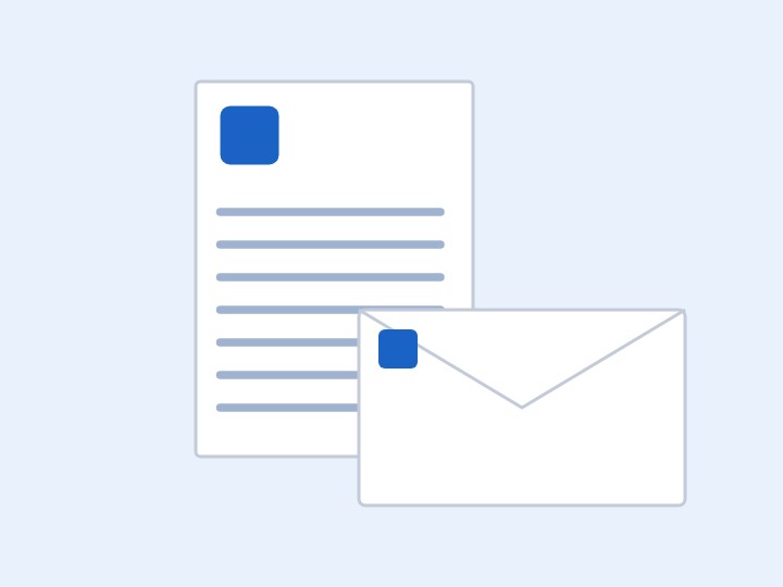 Illustration of letterhead and envelope
