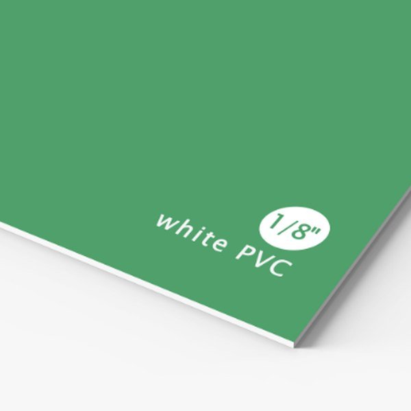 Corner of a green PVC board sign