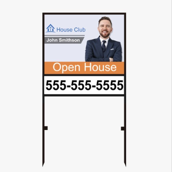 Steel-framed real estate sign