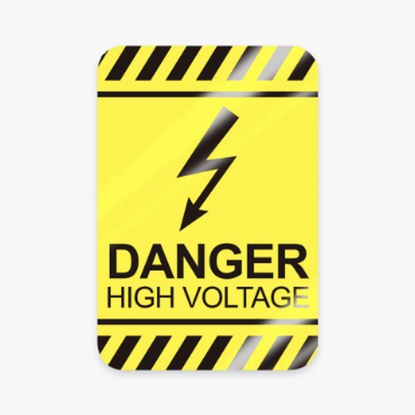 Reflective danger high voltage sign