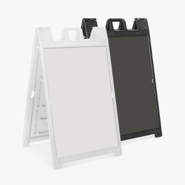 White and black Signicade A-frames