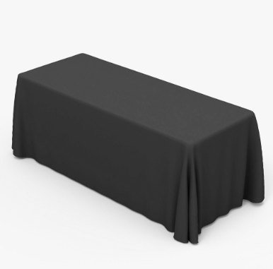 Plain black table throw