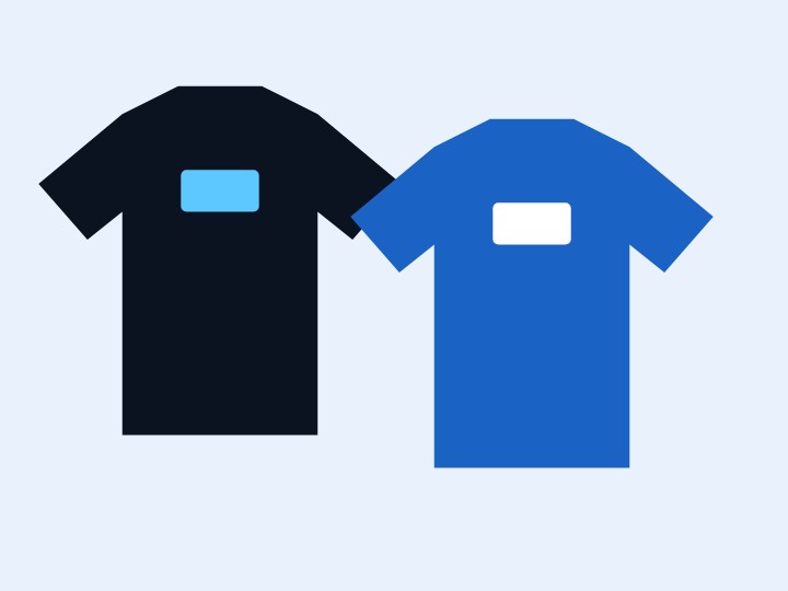 Illustration of two uniform shirts