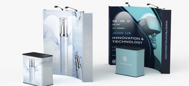 Curved velcro pop-up displays