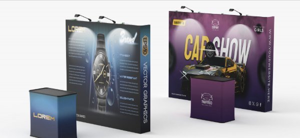 Straight velcro pop-up displays